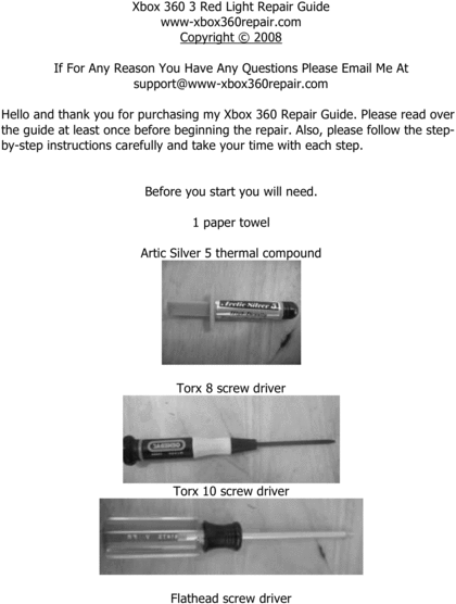 Product picture Xbox 360 3 Red Lights Error Repair Guide